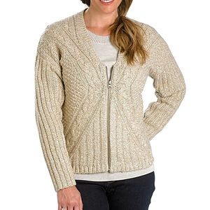 Woolrich Interlaken Zip Up Cardigan Tan Medium